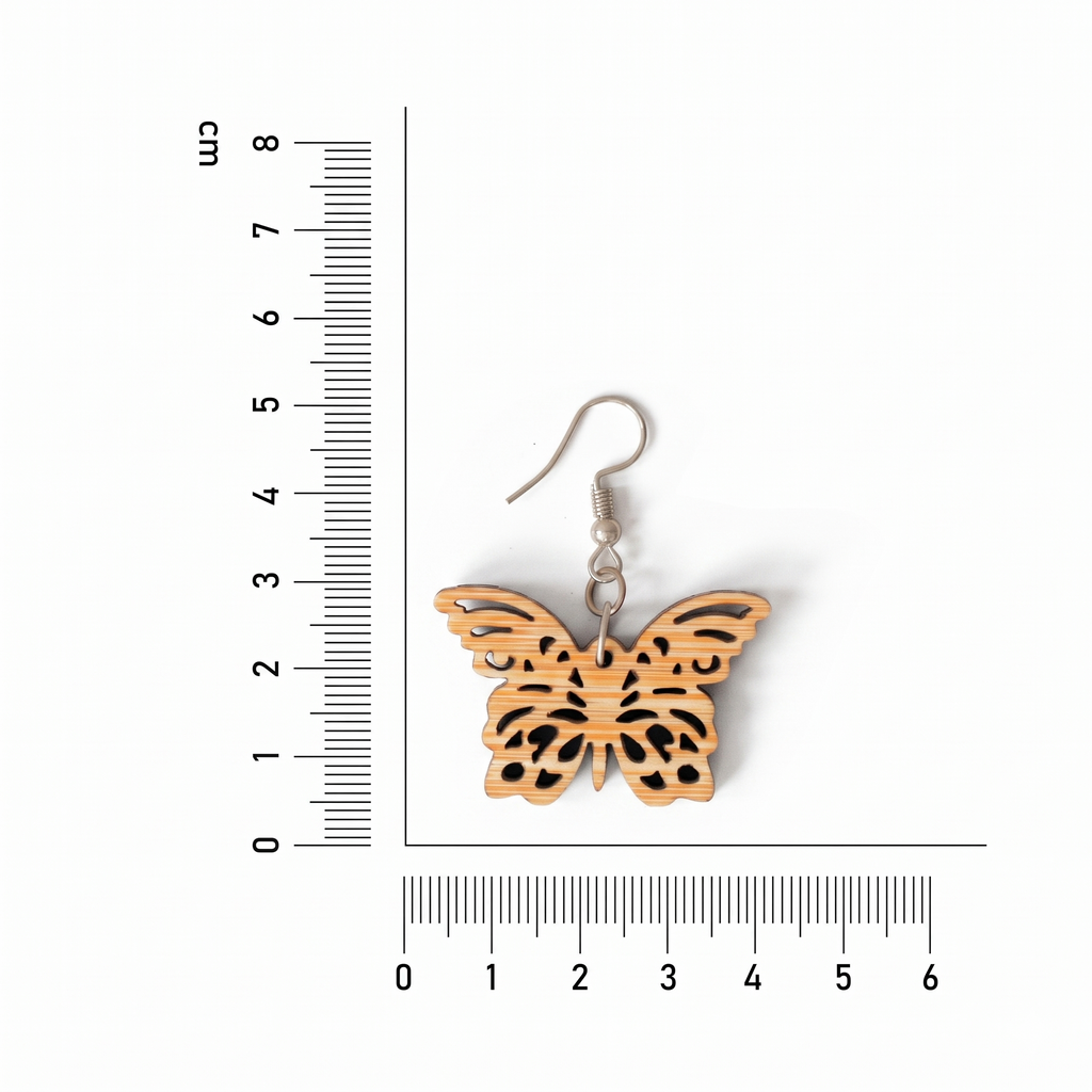 Bamboo Butterfly Dangle Earrings