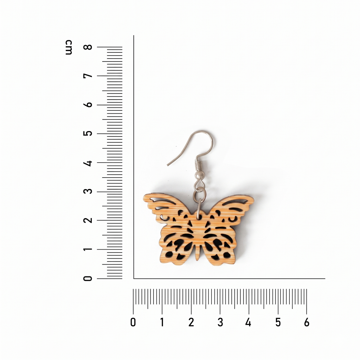 Bamboo Butterfly Dangle Earrings