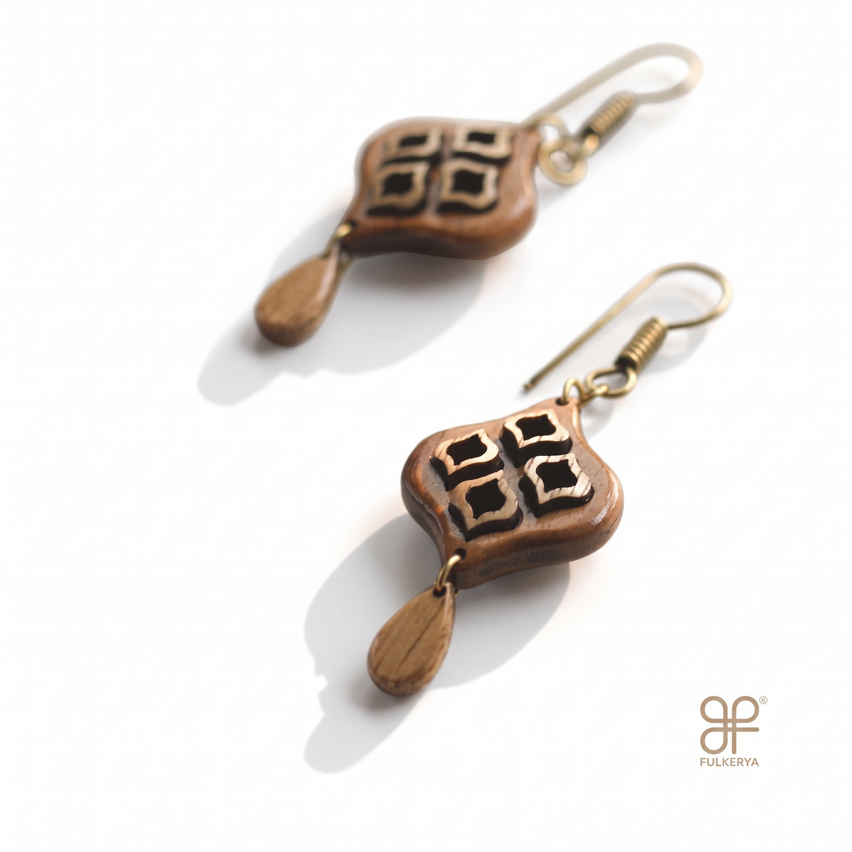 Teakwood Jaali Drop Earrings