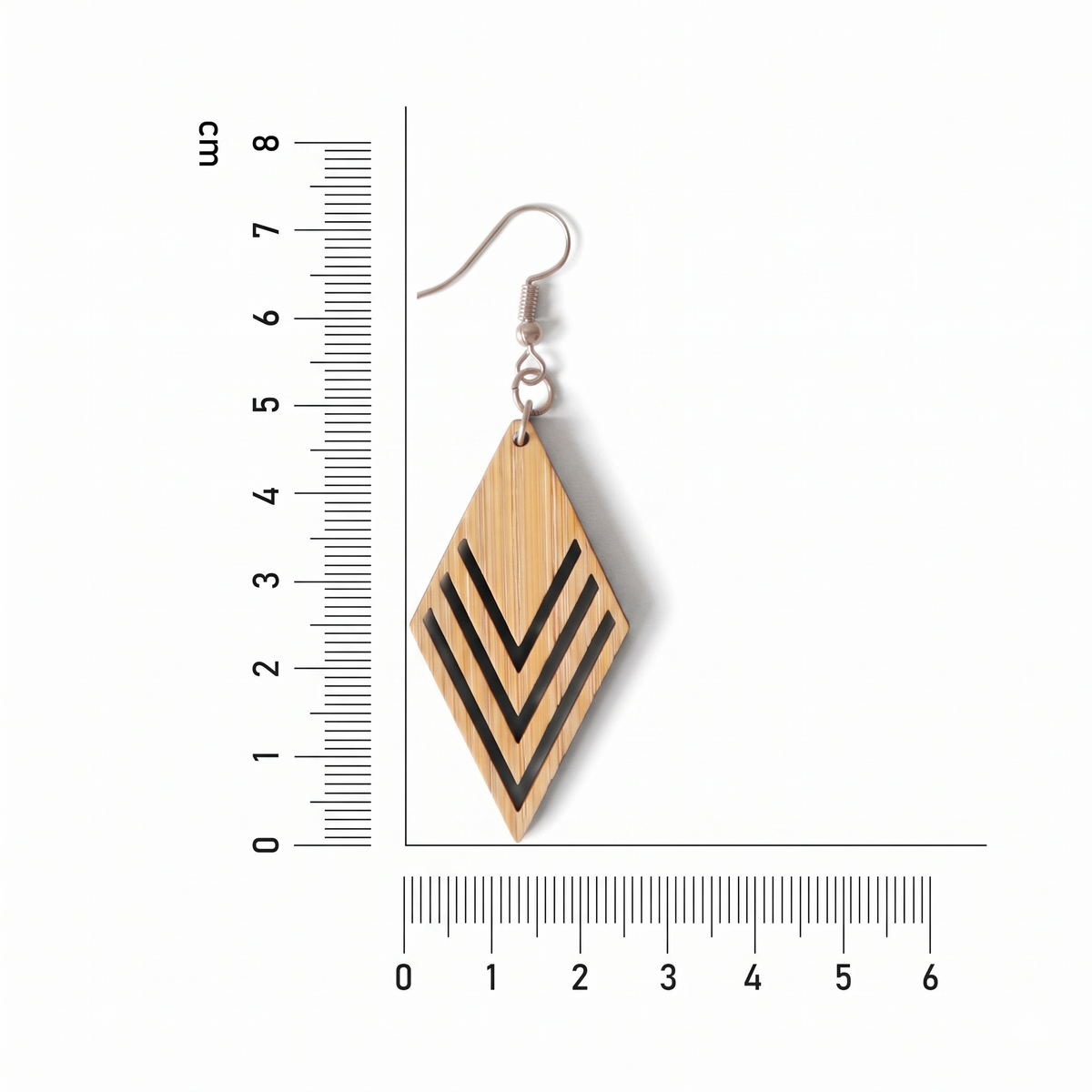 Bamboo Chevron Diamond Drop Earrings