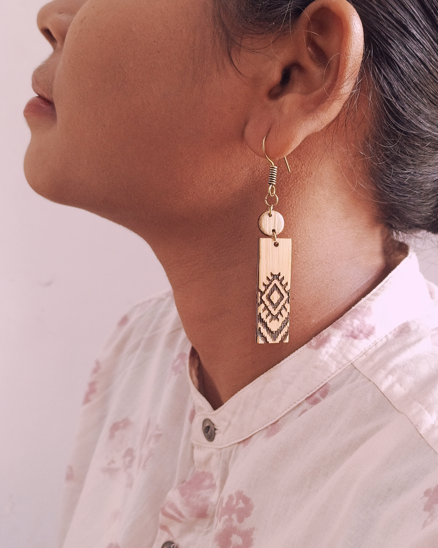 Bamboo Earrings Reflecting Odisha's Ikat Craft – Exquisite Fashion for Girls & Women