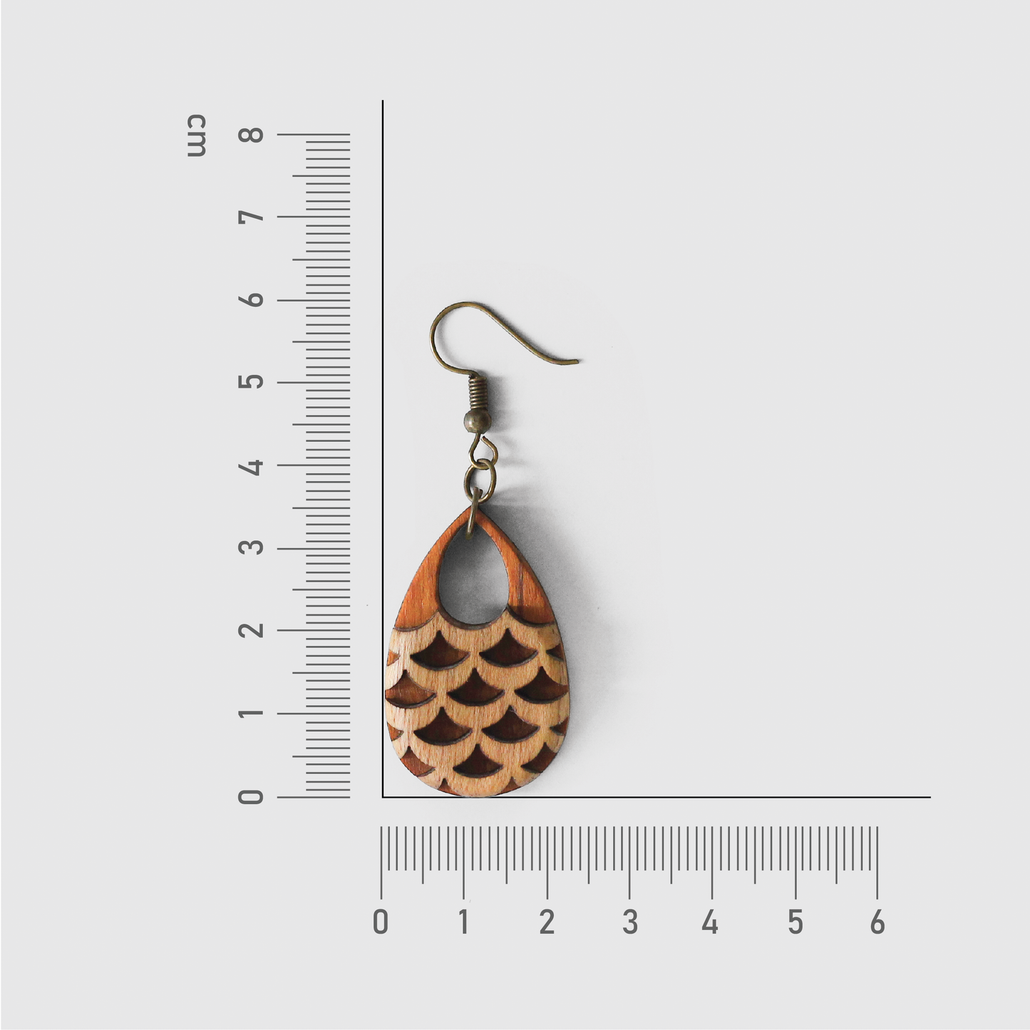 Sustainable Fashion: Wooden Fish Scale Drop Earrings for Eco-Conscious Individuals