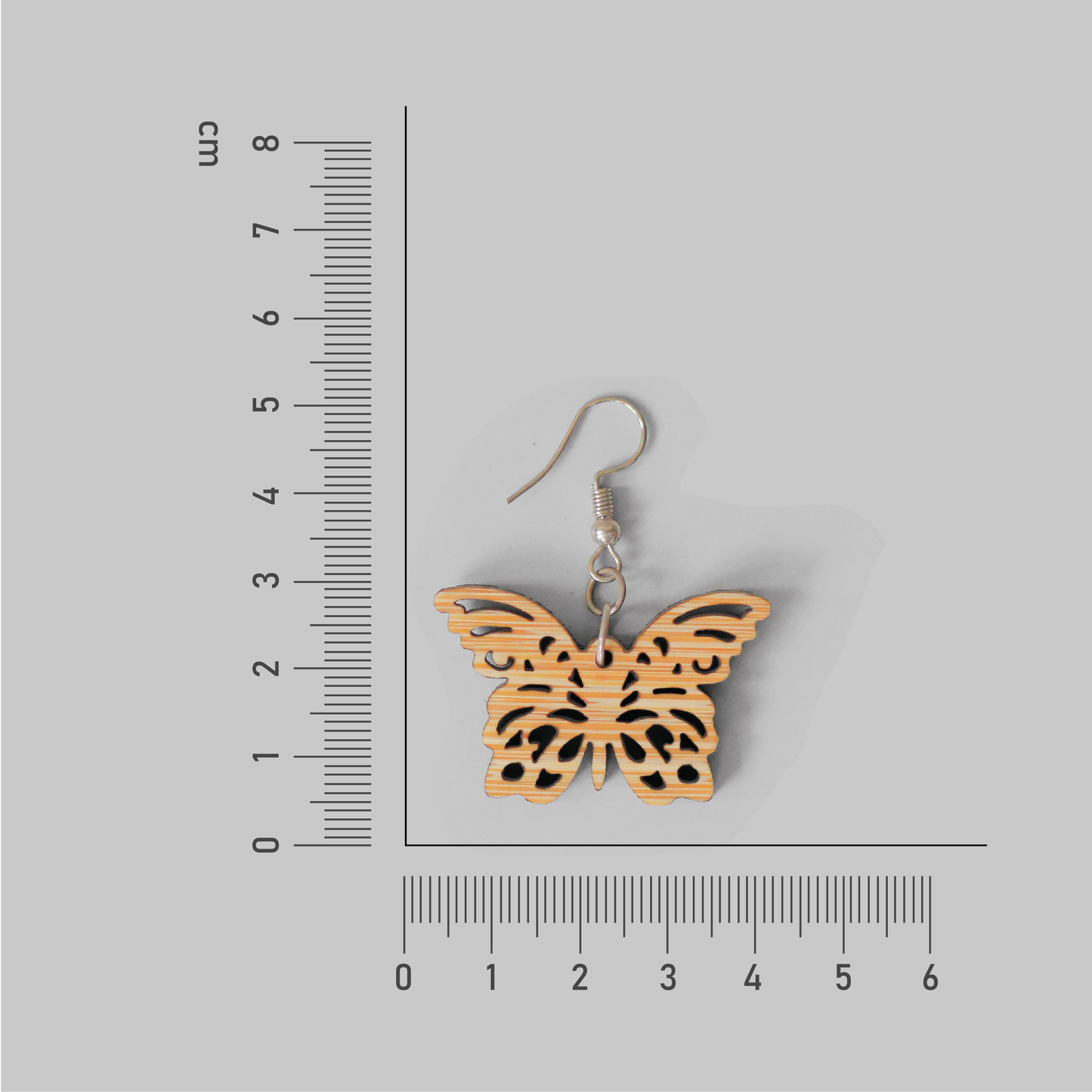 Eco-Wood Butterfly Design Bamboo Earrings - Sustainable Earrings with Natural Charm