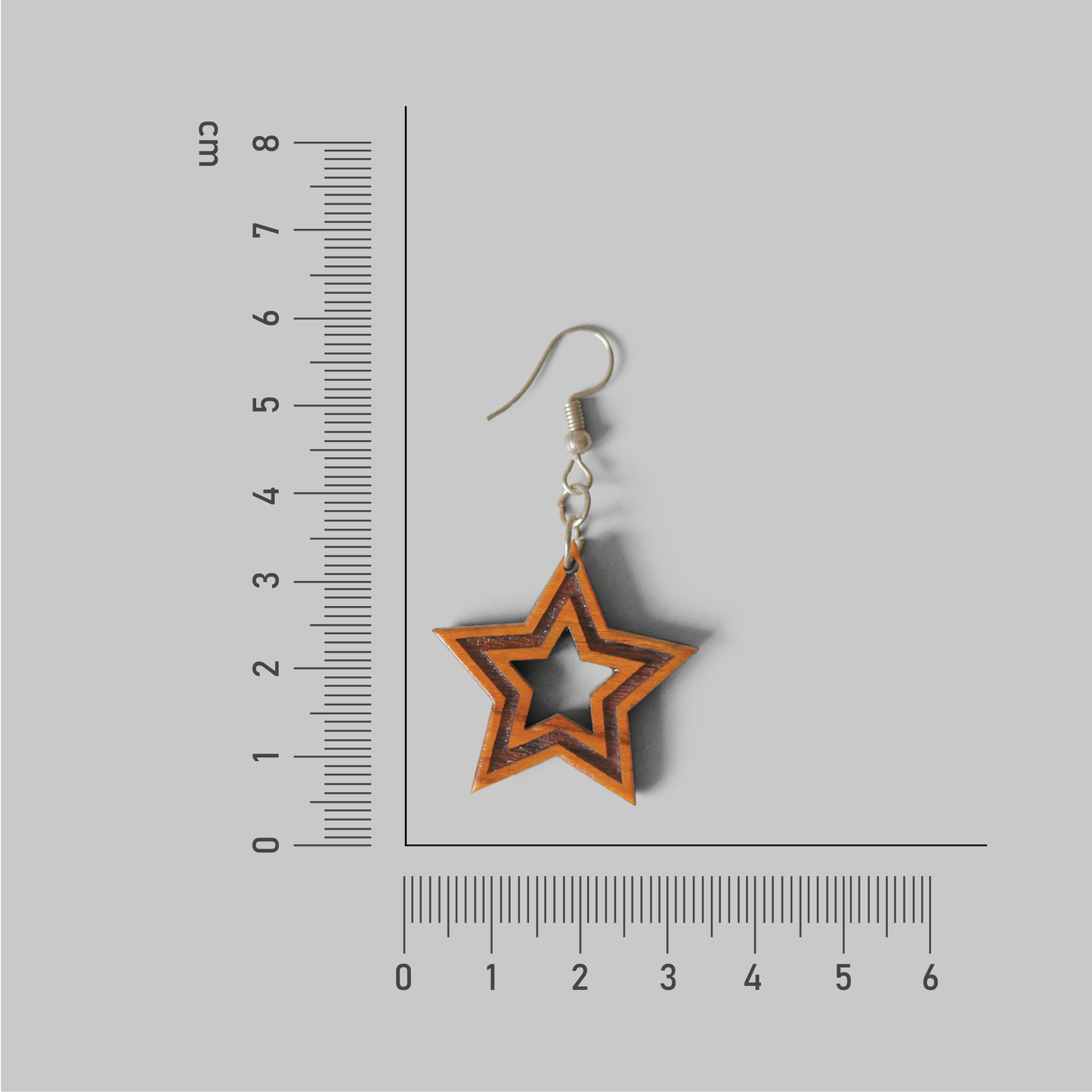 Eco-Wood Star Drop Earrings - Sustainable Style for Fashion-Forward Girls & Women