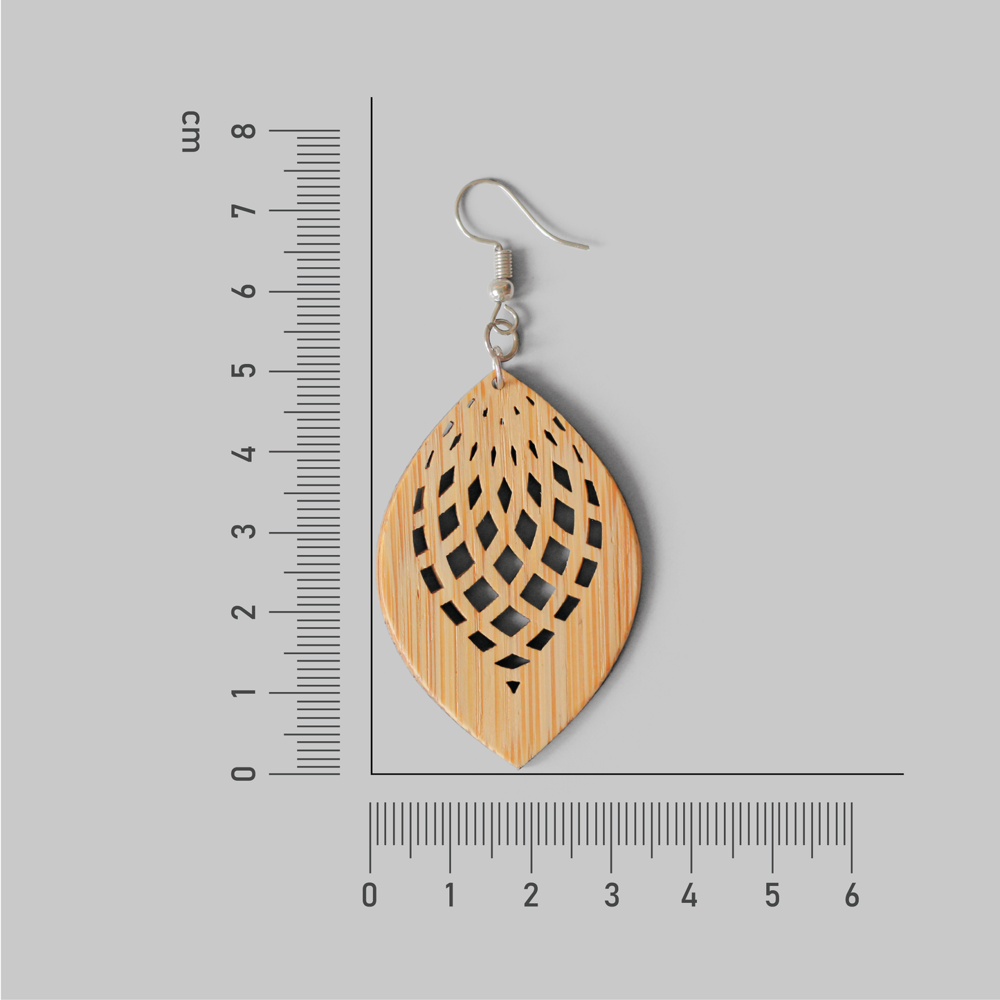 Leaf Shaped Jali Design Bamboo Earrings - Eco-Conscious and Earth-Friendly Jewelry