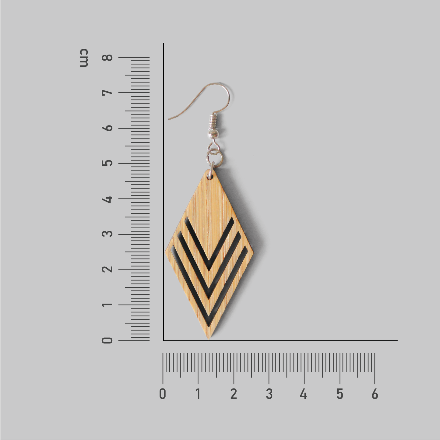 Sustainable Bamboo Indian Barfi Shaped Earrings - Eco-Friendly Ethnic Jewelry