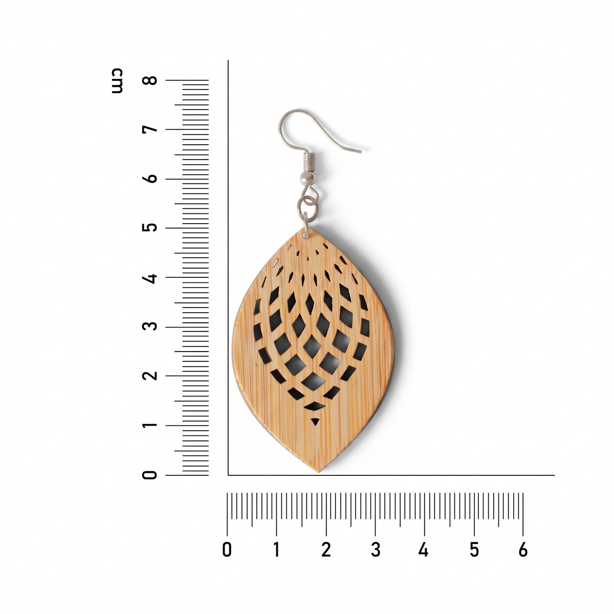Handcrafted Bamboo Leaf Lattice Drop Earrings