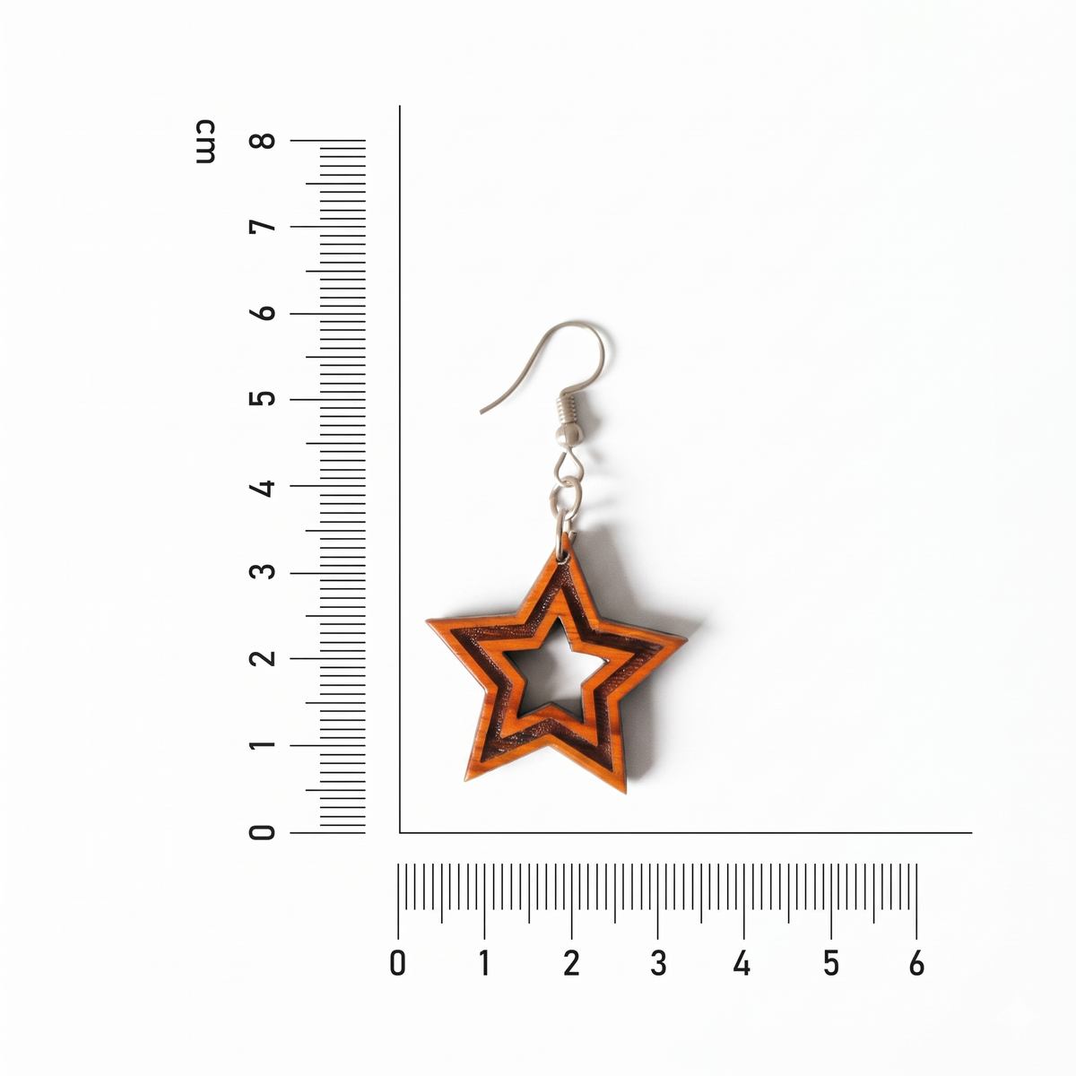 FULKERYA Reclaimed Teak Wood Star Drop Earrings