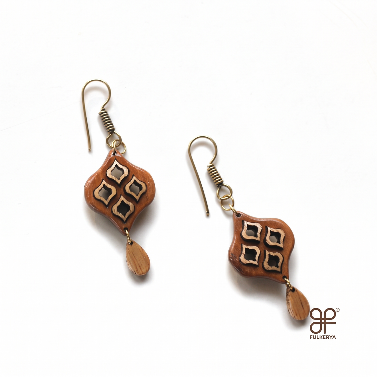 Teakwood Jaali Drop Earrings