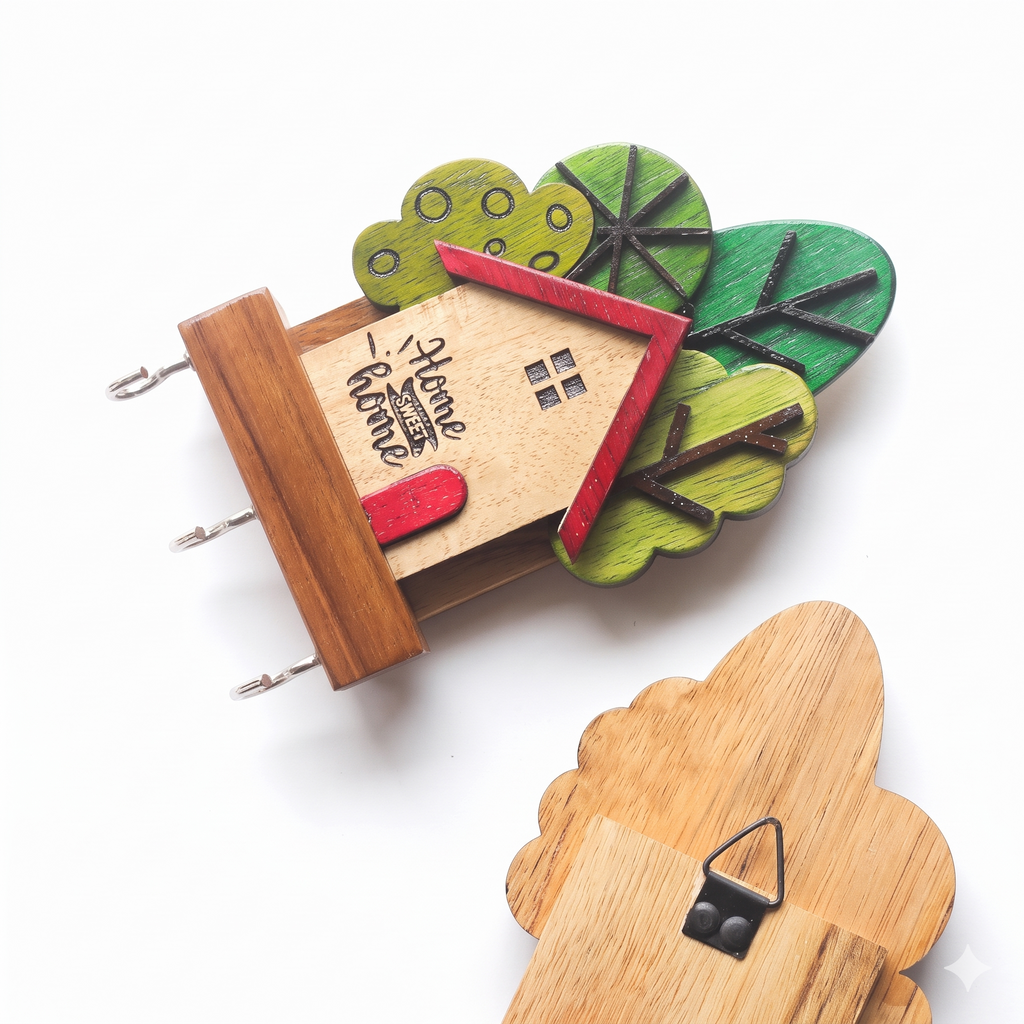 Home Sweet Home Wooden Key Holder