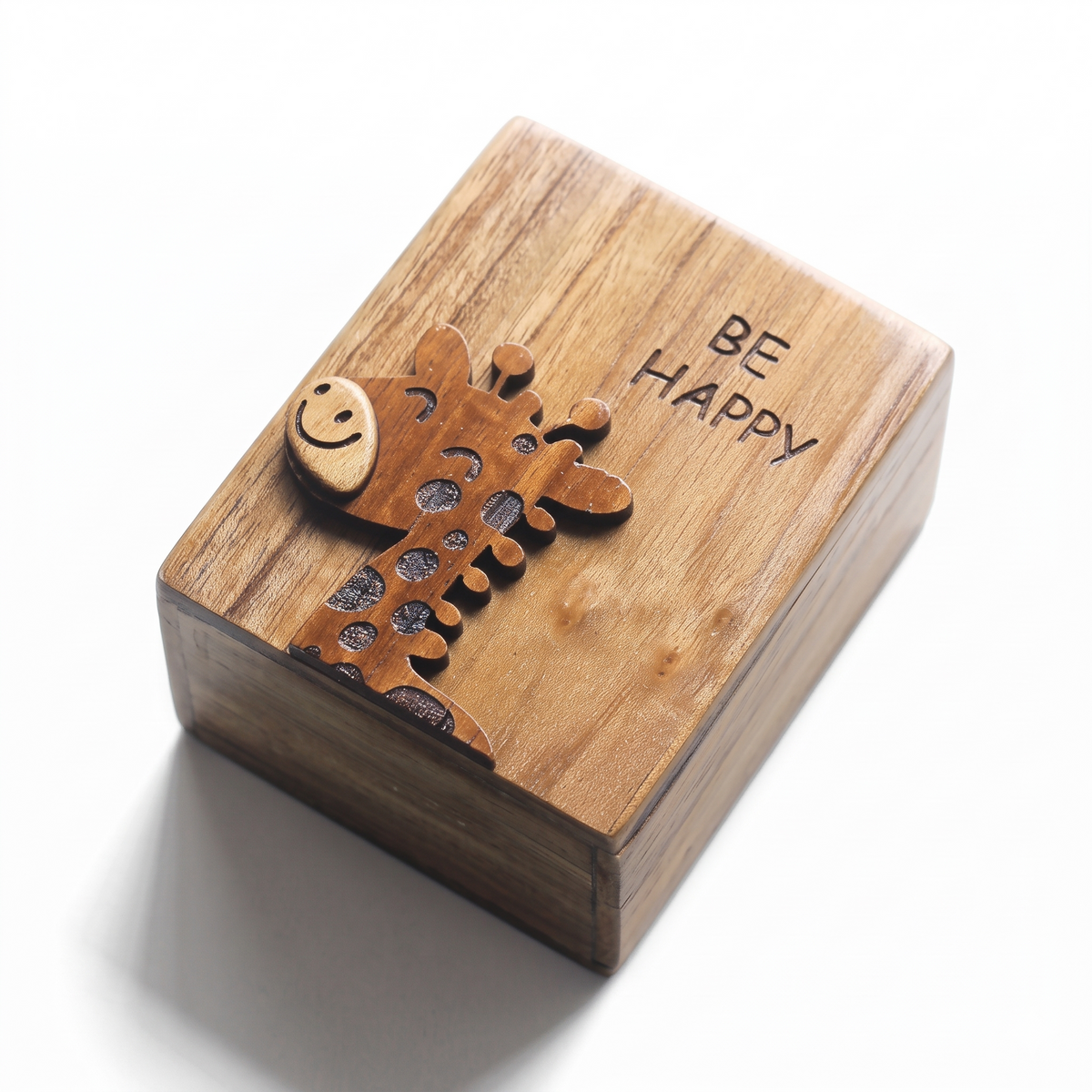Be Happy Giraffe Wooden Pen Holder