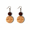 Floral Engraved Bamboo Drop Earrings