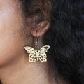 Bamboo Butterfly Dangle Earrings