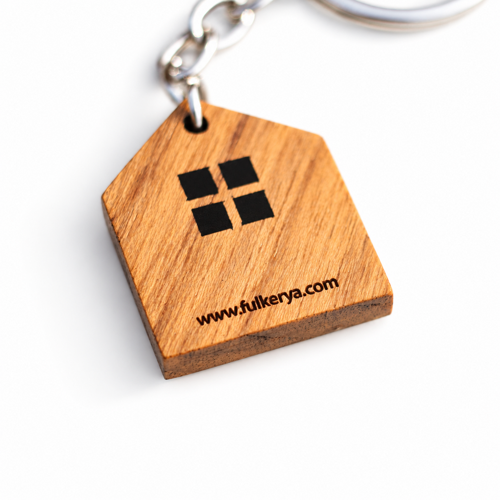 Wooden Home Keychain – House-Shaped Keyring | FULKERYA