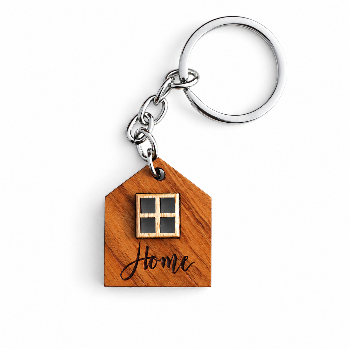 Wooden Home Keychain – House-Shaped Keyring | FULKERYA