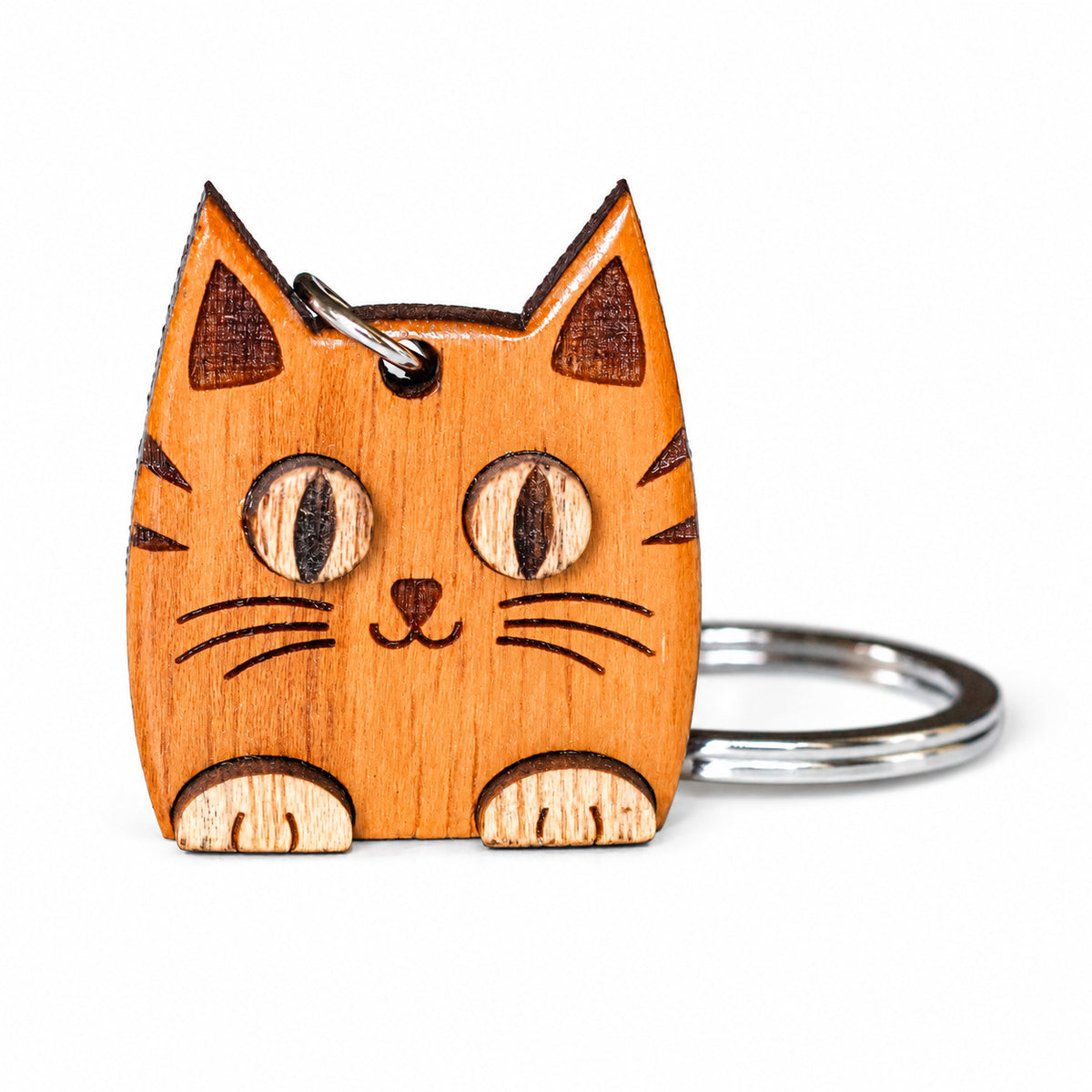 Wooden Cat Keychain | FULKERYA