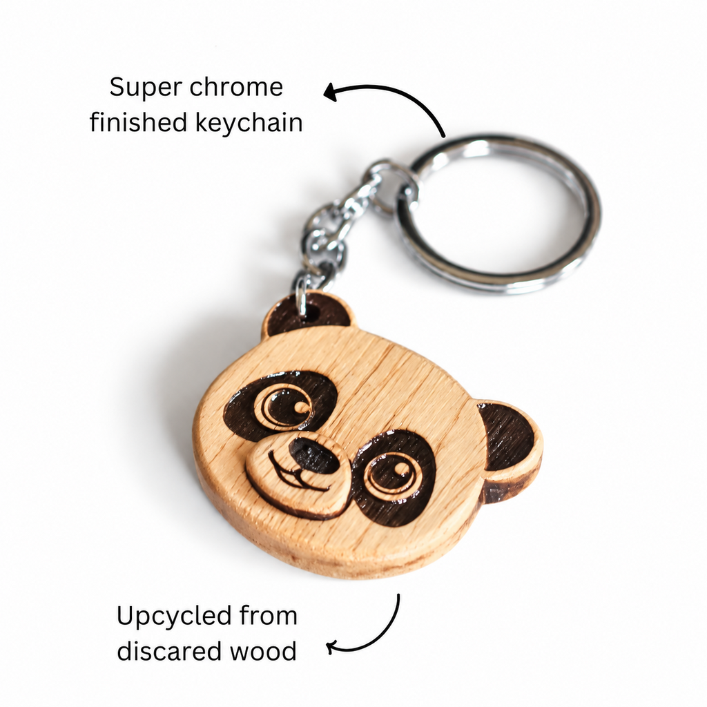 Wooden Panda Keychain | FULKERYA