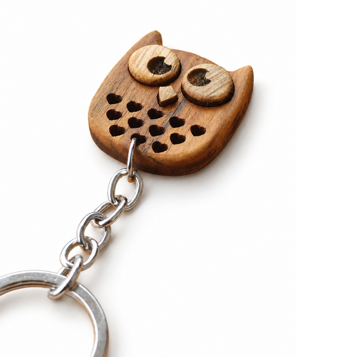 Wooden Owl Keychain | FULKERYA