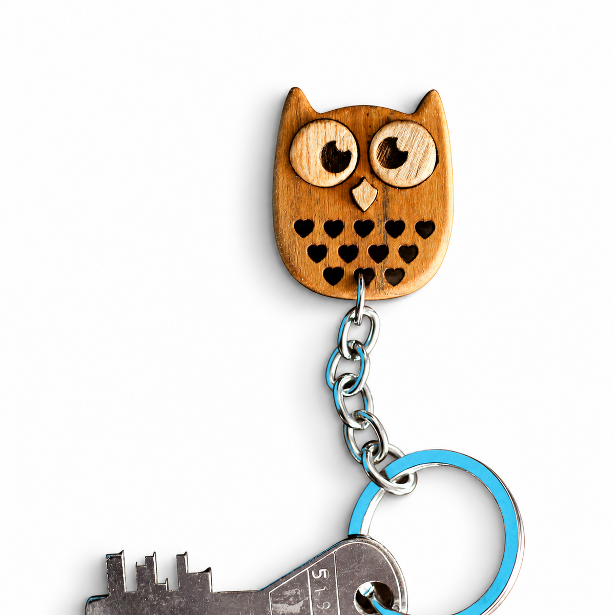 Wooden Owl Keychain | FULKERYA