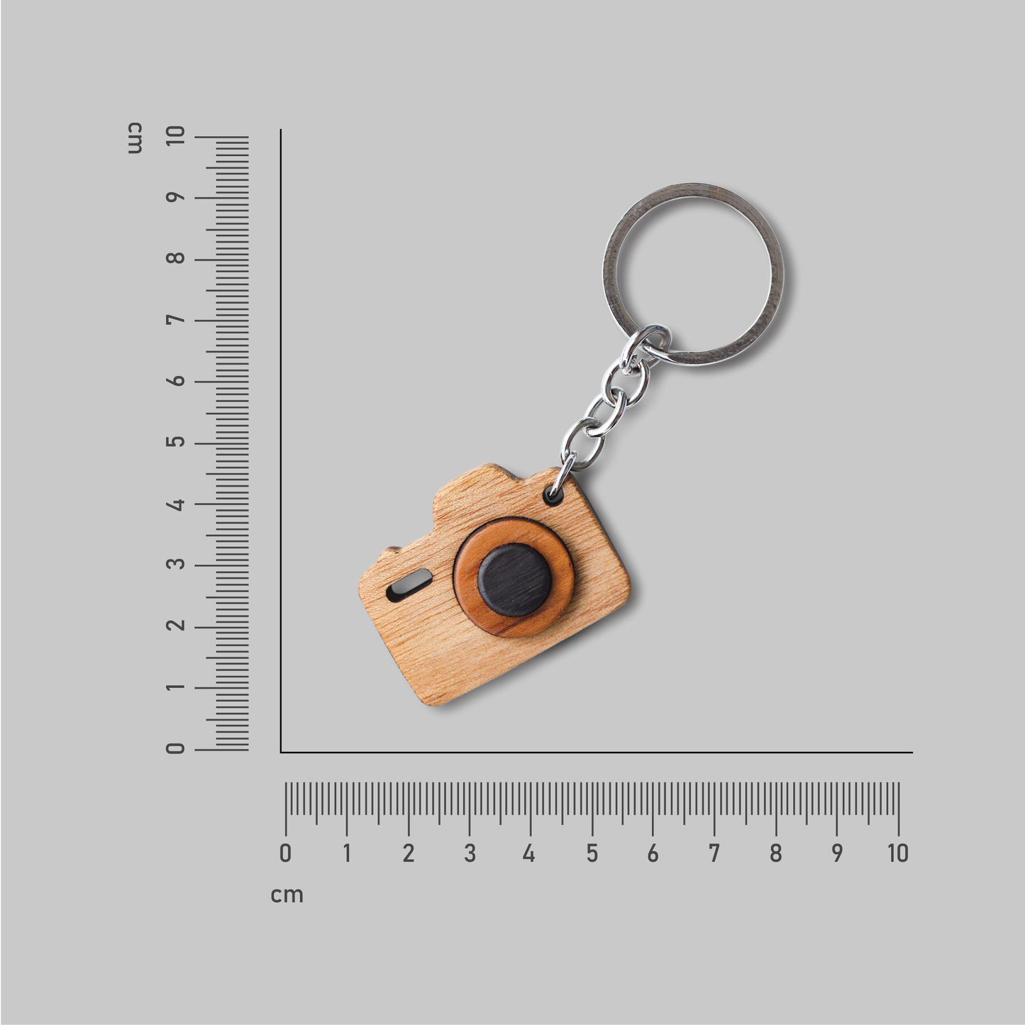 Wooden Camera Keychain - Eco-Friendly Keychain for Photography Enthusiasts