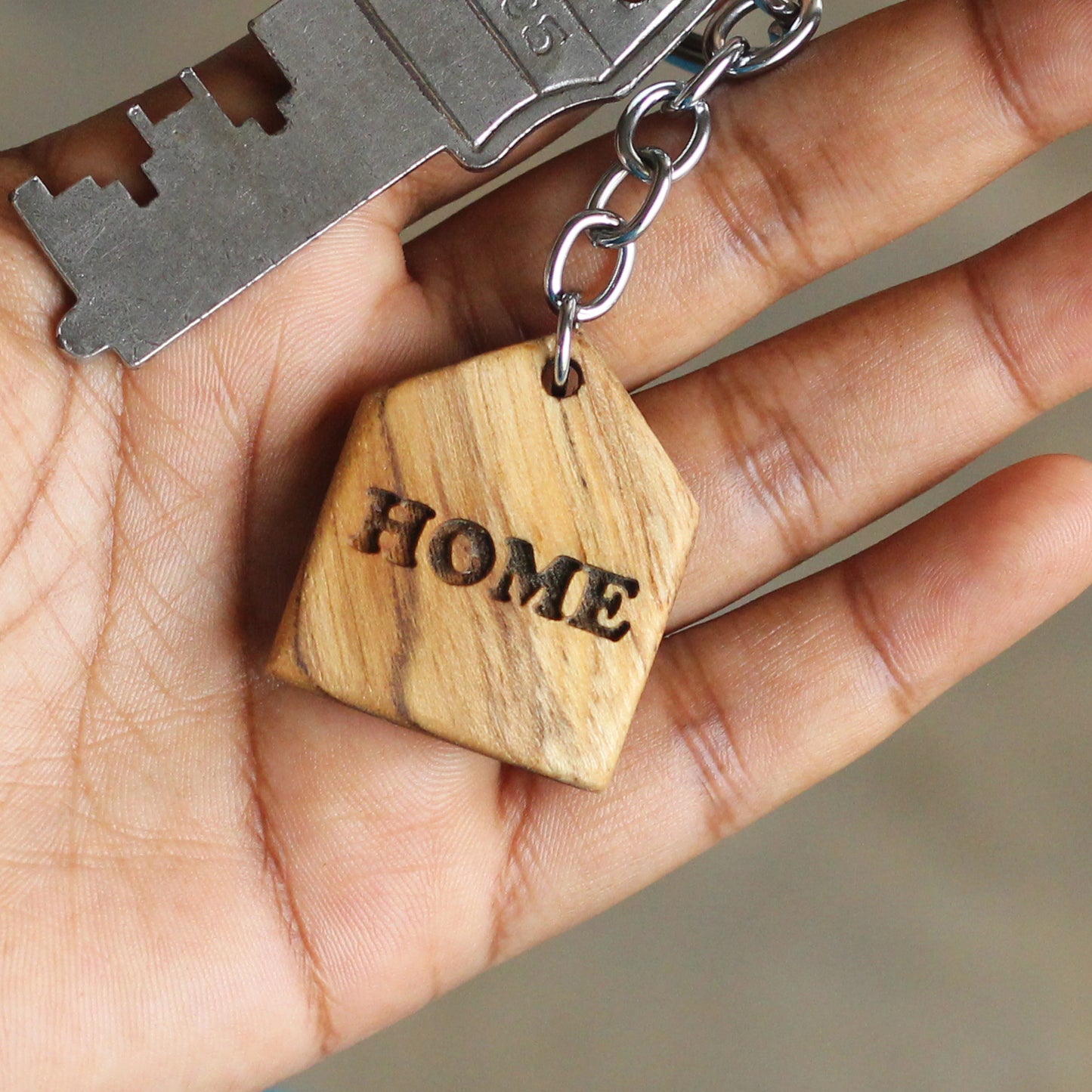 Wood Home Keychain - Eco-Friendly Keychain for a Homely Touch