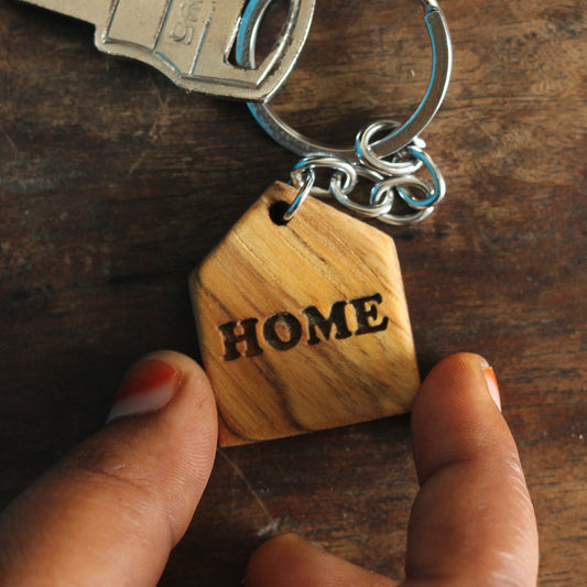 Wood Home Keychain - Eco-Friendly Keychain for a Homely Touch