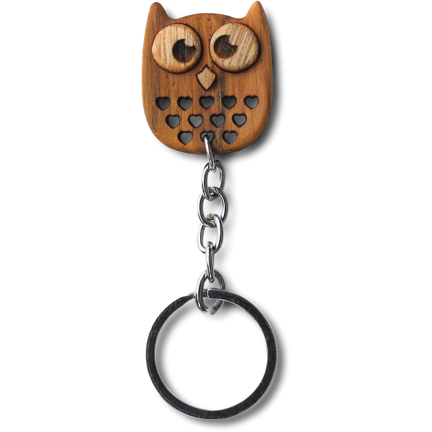 Eco-Wood Owl Keychain - Sustainable Keychain with Wise Owl Design