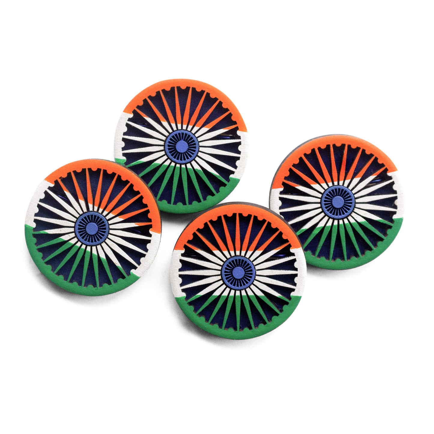 Pin de bandera india de madera ecológica: insignia del orgullo nacional ecológico.