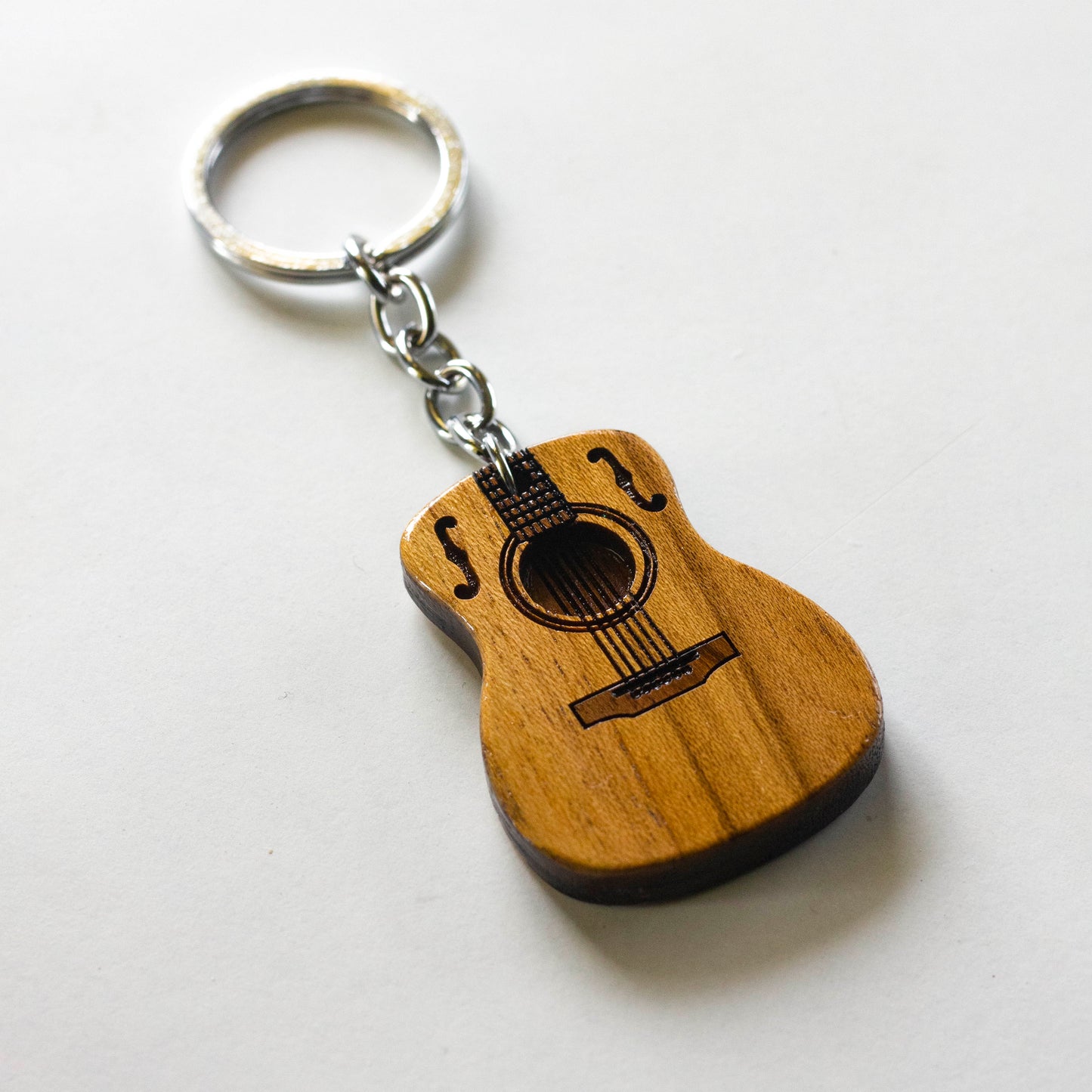 Wooden Guitar Keychain - Ethical Fashion for Music Enthusiasts