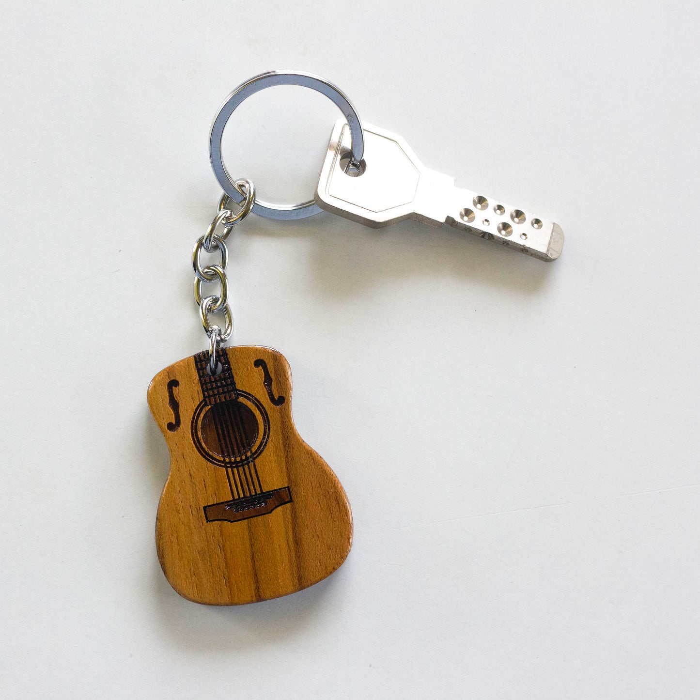 Wooden Guitar Keychain - Ethical Fashion for Music Enthusiasts