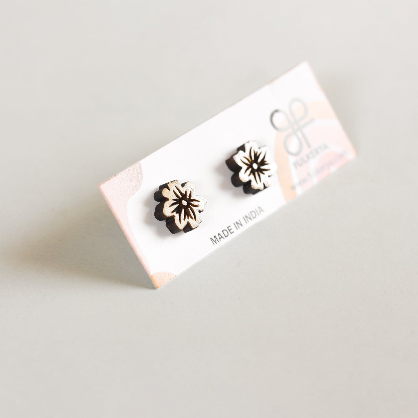 Eco-Friendly Floral Earrings - Fashionable and Sustainable Wooden Wild Flower Ear Studs