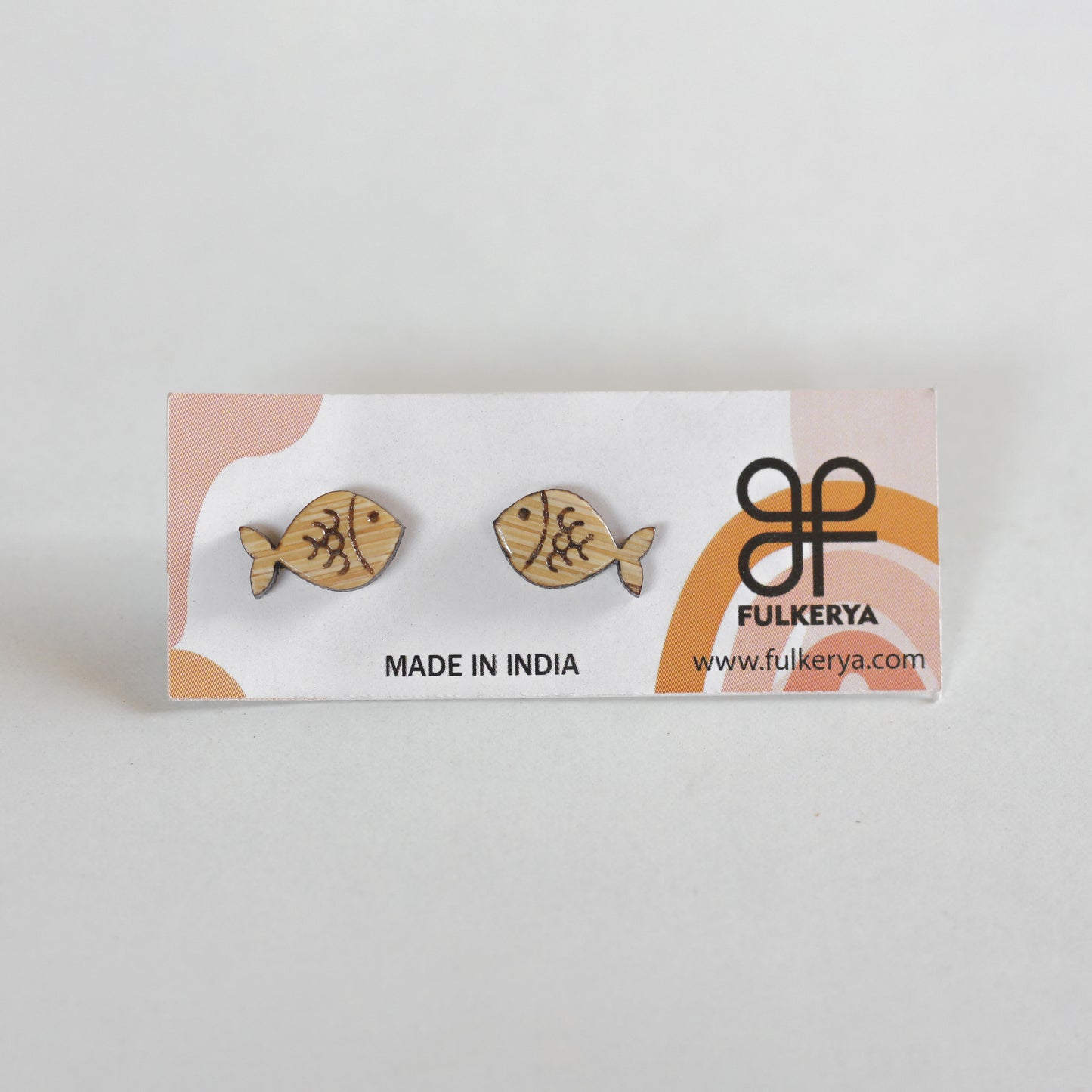 Wooden Fish Ear Studs- Eco-Friendly Earrings for Marine Enthusiasts