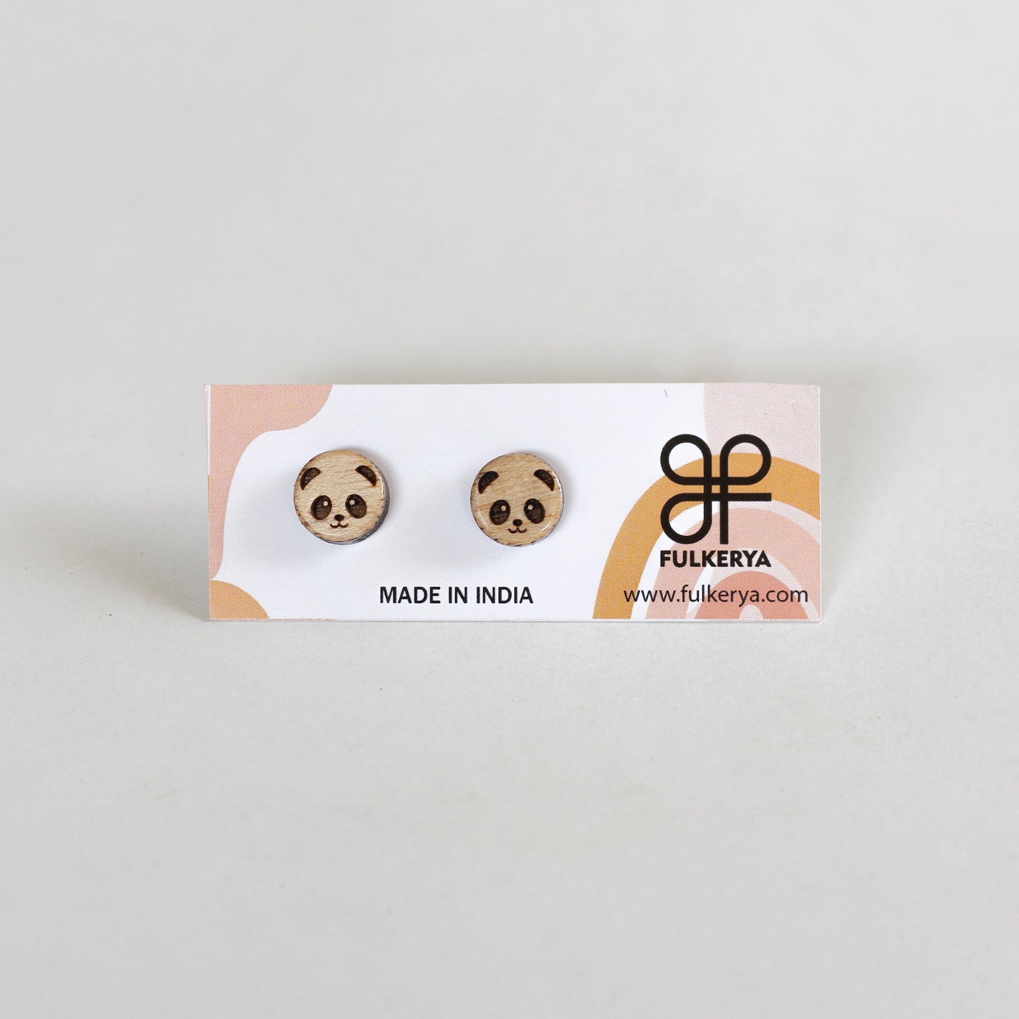 Express Your Playful Side: Wooden Panda Ear Stud for Girls & Women – Cute and Stylish