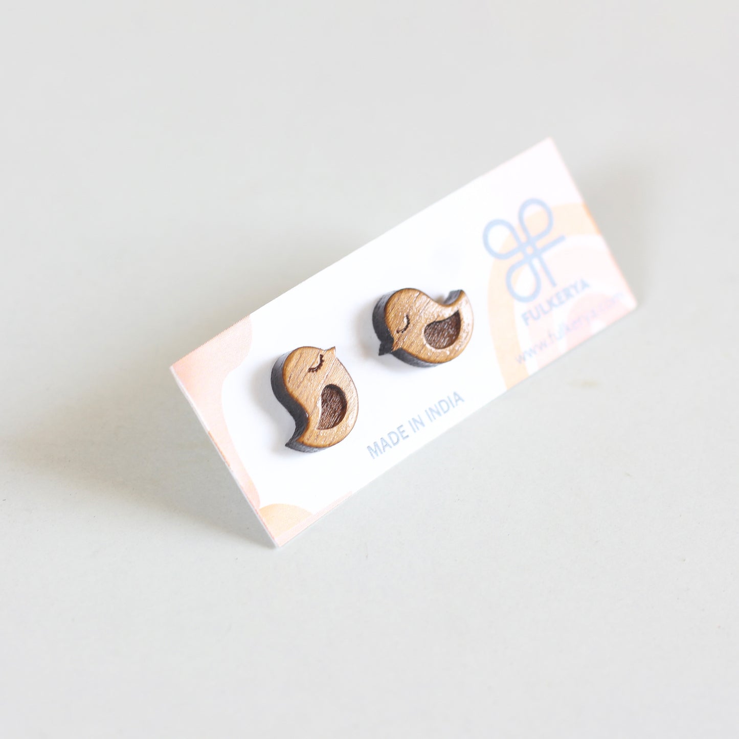 Flight of fancy wooden bird earrings for girls & women - Nature-inspired style