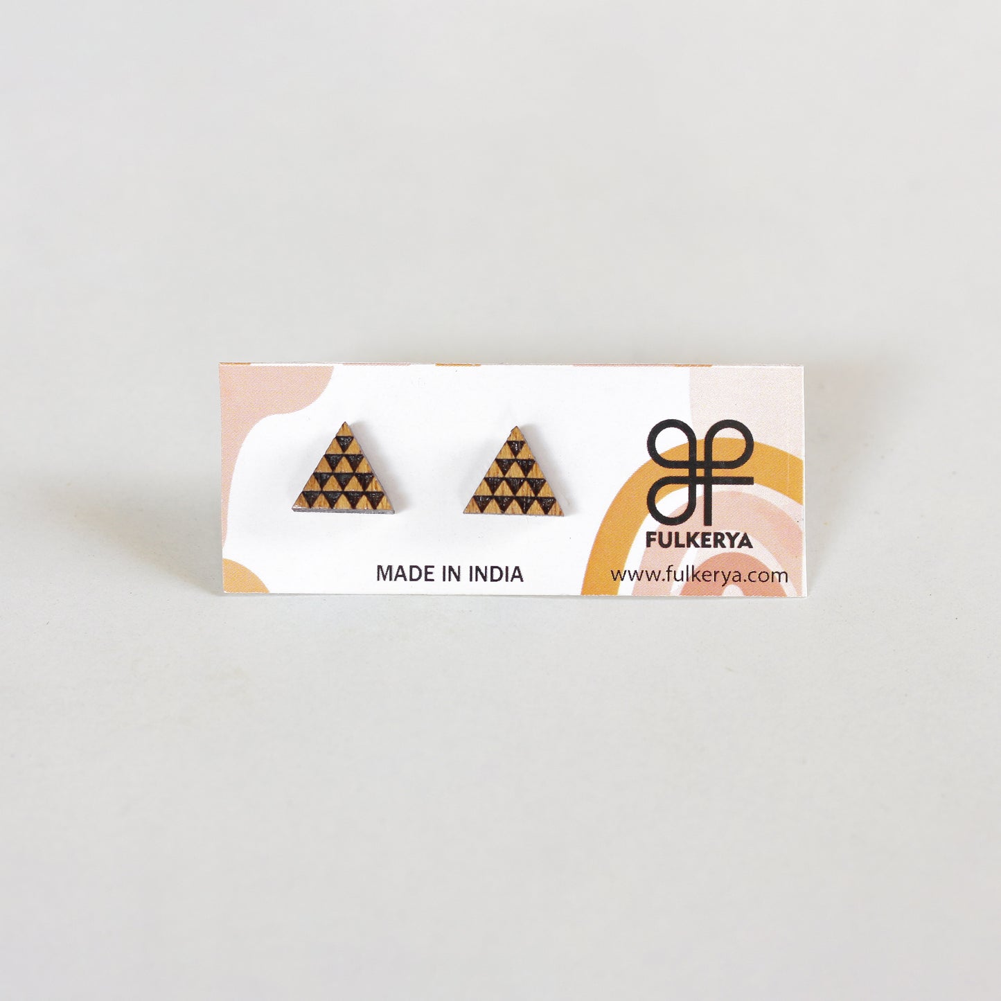 Wooden Triangle Ear Studs - Eco-Friendly Earrings for a Contemporary Look