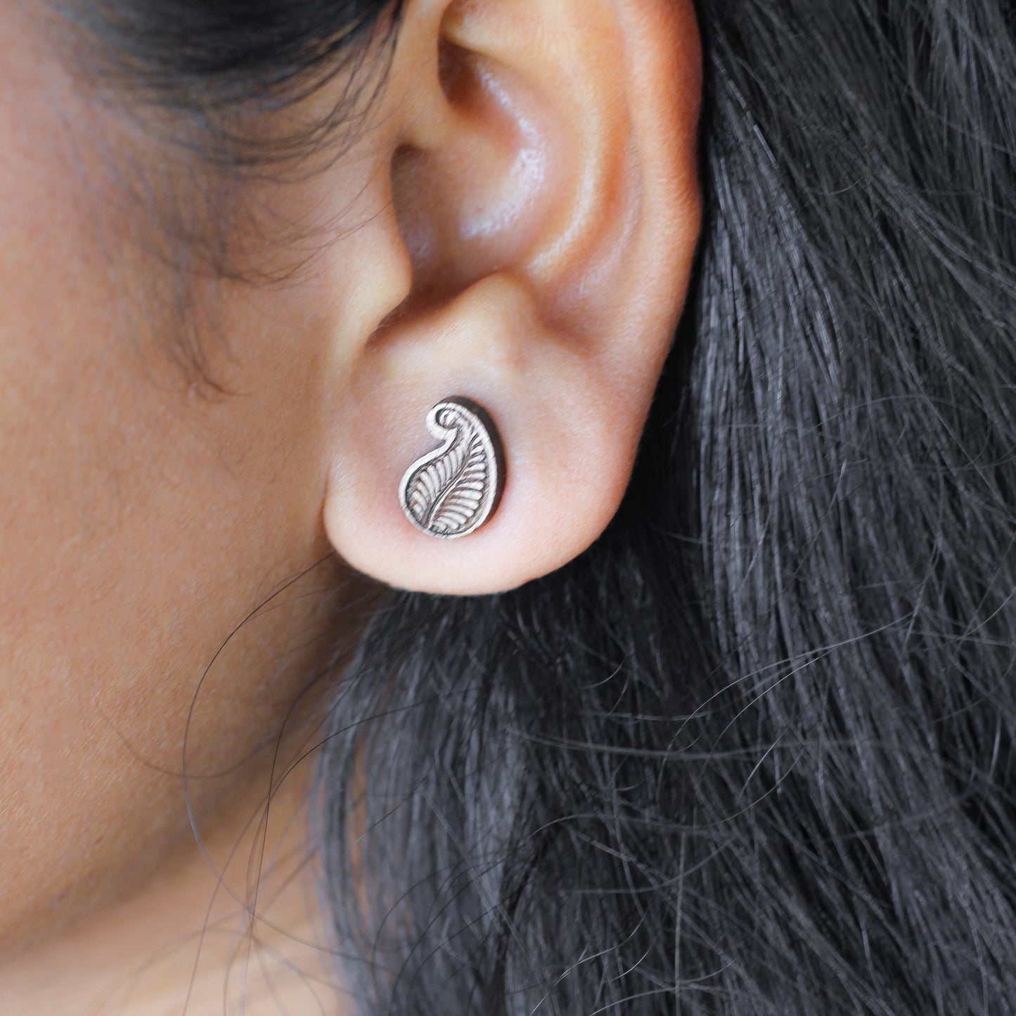 Eco-Friendly Ethnic Earrings - Fashionable and Sustainable Indian Paisley Ear Studs