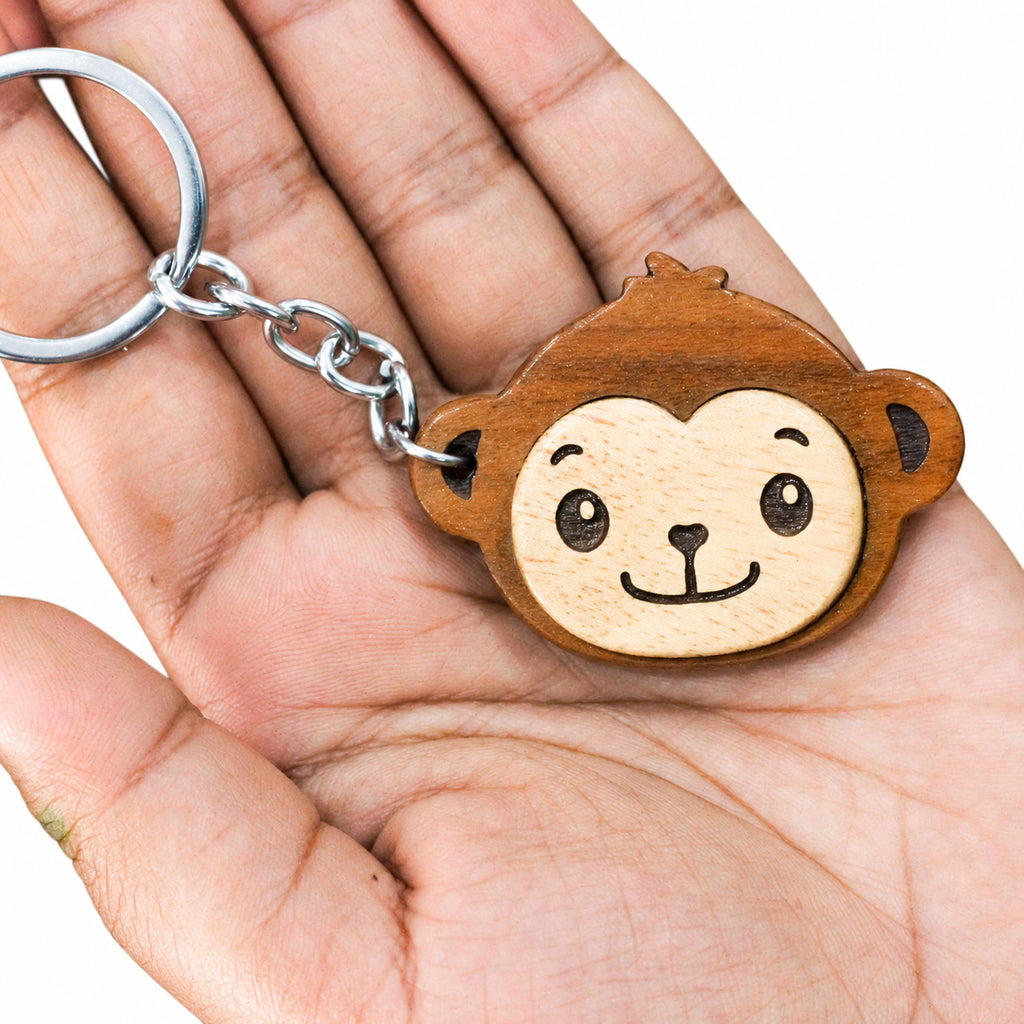 Wooden Monkey Keychain | FULKERYA