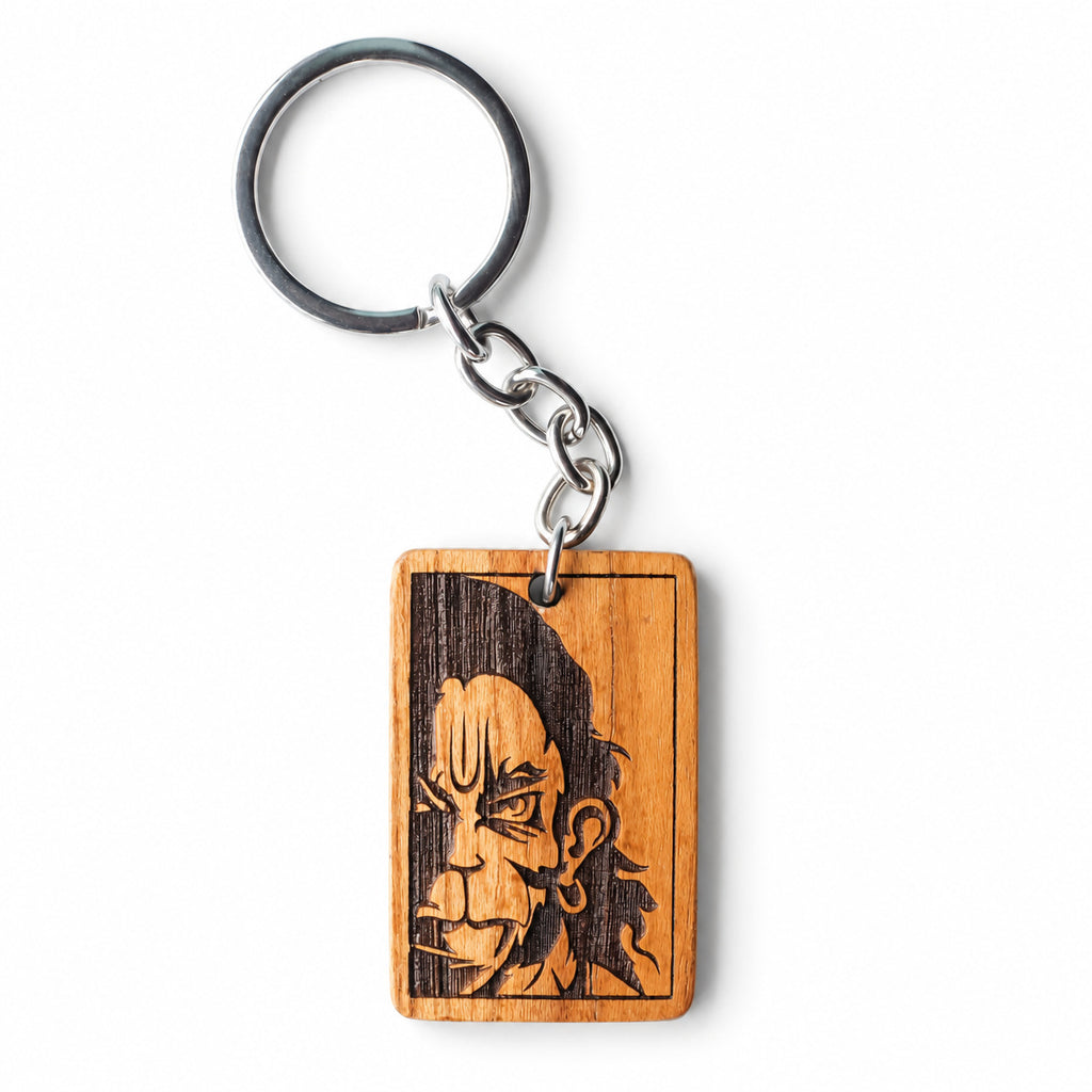 Wooden Hanuman Ji Keychain | FULKERYA
