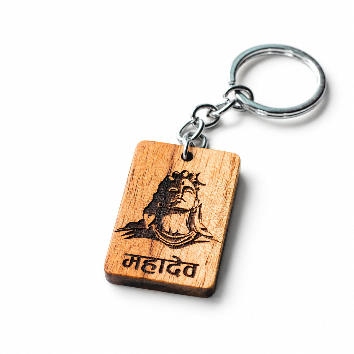 Wooden Mahadev Shiva Keychain | FULKERYA