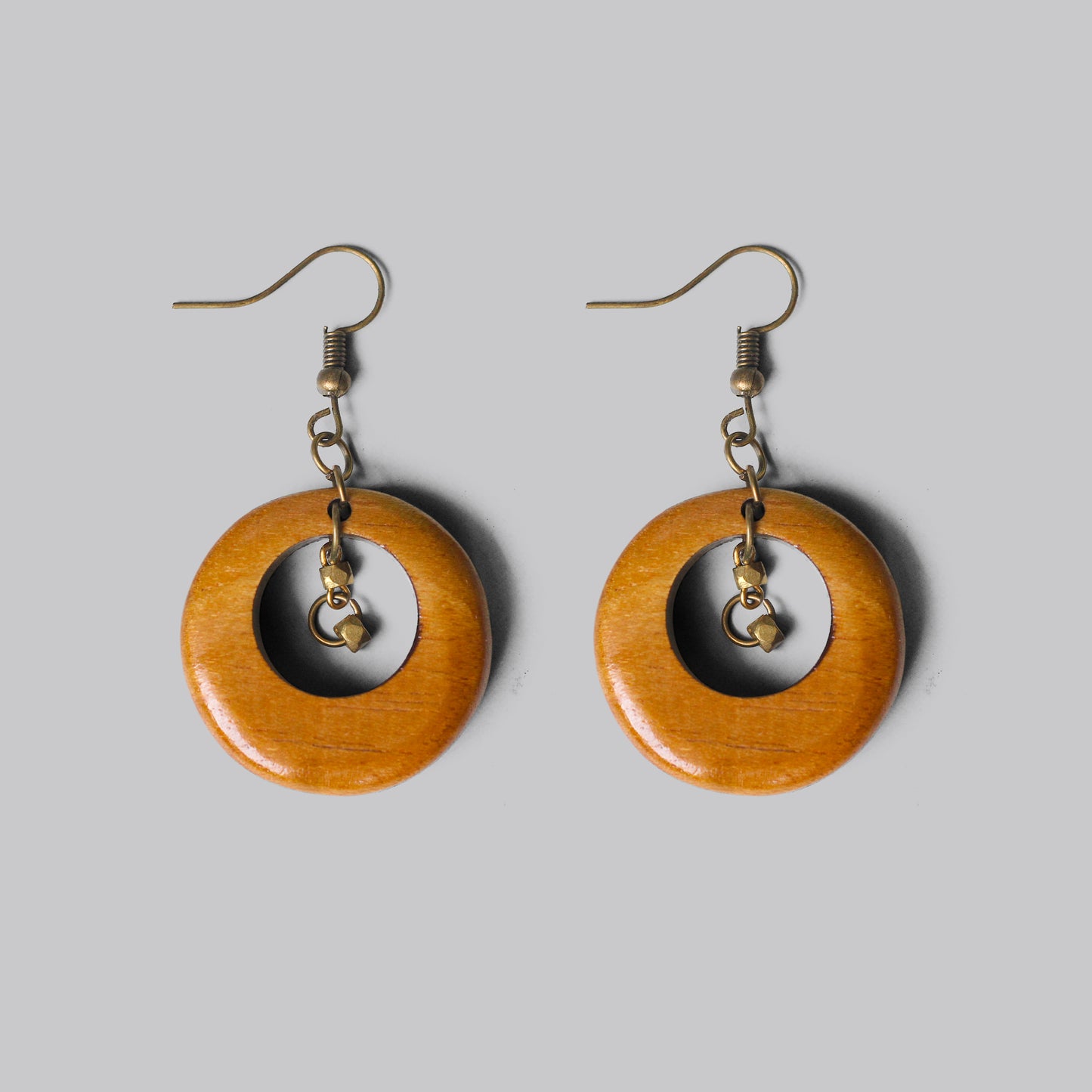 Dhokra Brass Bead Wooden Earrings - Eco-Friendly and Fashionable Ethnic Jewelry