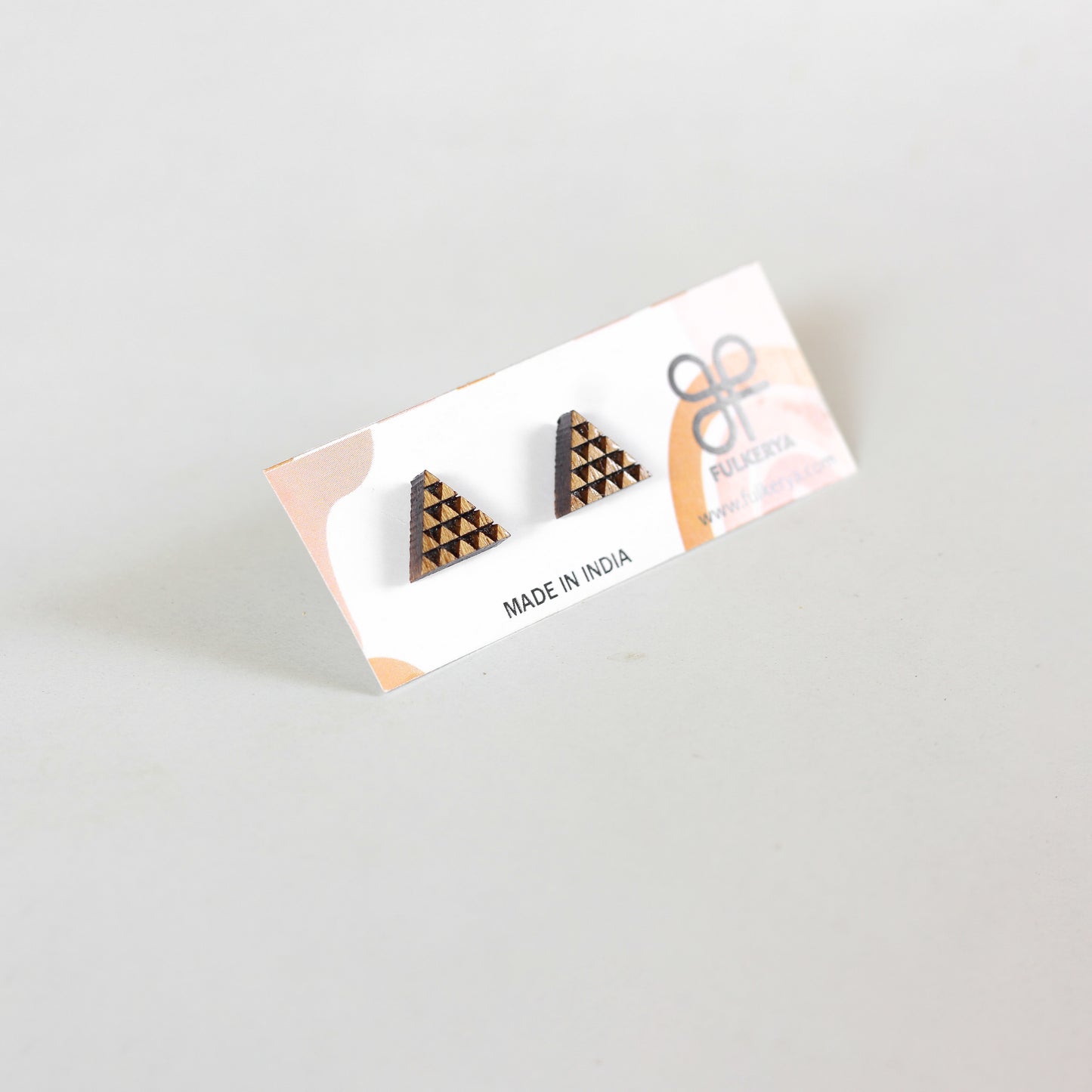 Wooden Triangle Ear Studs - Eco-Friendly Earrings for a Contemporary Look