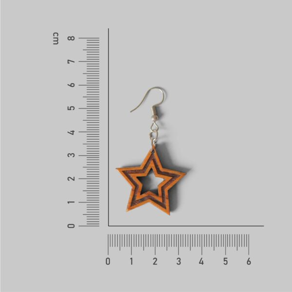 Wooden Star Earrings for Girls & Women - Image 4