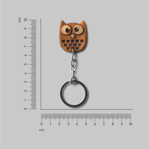 Wooden Owl Keychain - Image 4