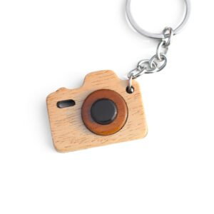 Wooden Camera Keychain