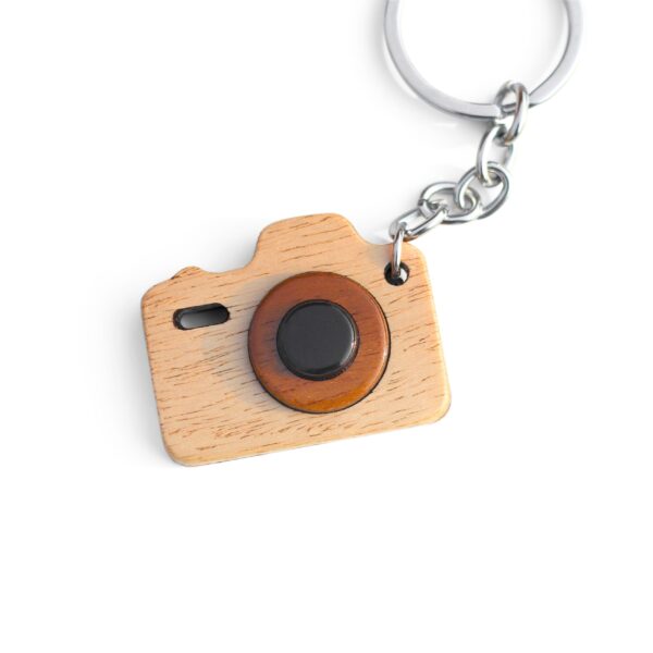 Wooden Camera Keychain