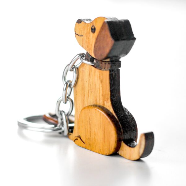 Wooden Dog Keychain - Image 3