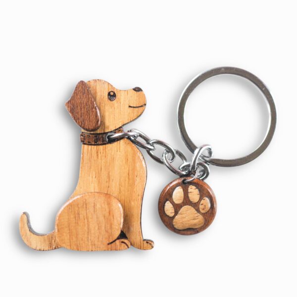 Wooden Dog Keychain - Image 2