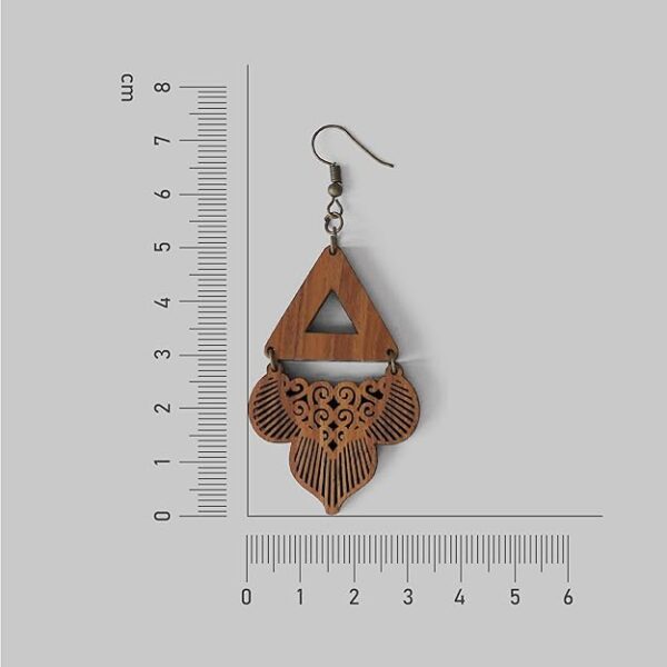 Ethnic Wooden Earrings for Women - Image 4