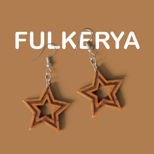 Wooden Star Earrings for Girls & Women - Image 3