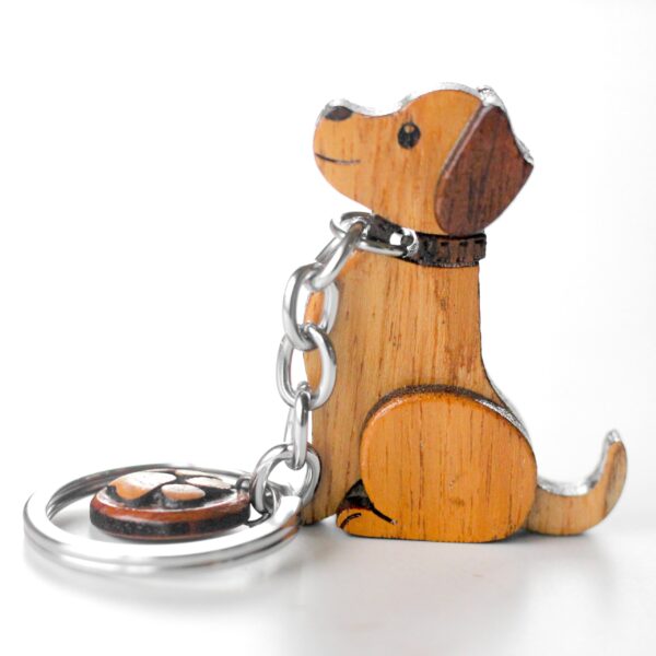 Wooden Dog Keychain - Image 4
